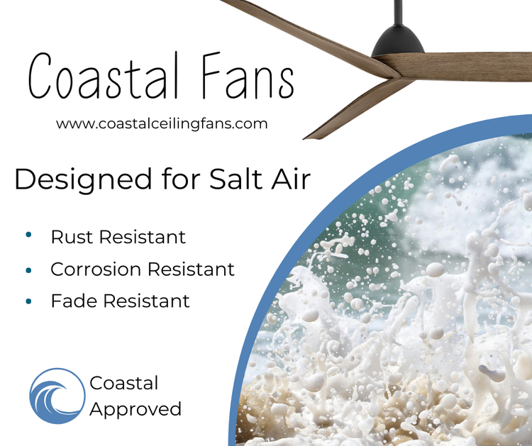 316 Marine Grade Stainless Steel and Composite Ceiling Fans for Coastal Locations - Rust Resistant
