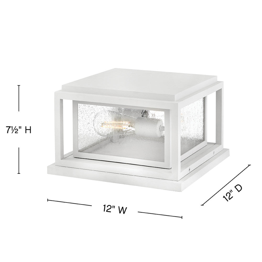 Clearwater Coastal Outdoor Pier Mount - Small - Textured White - Low Voltage (12v)