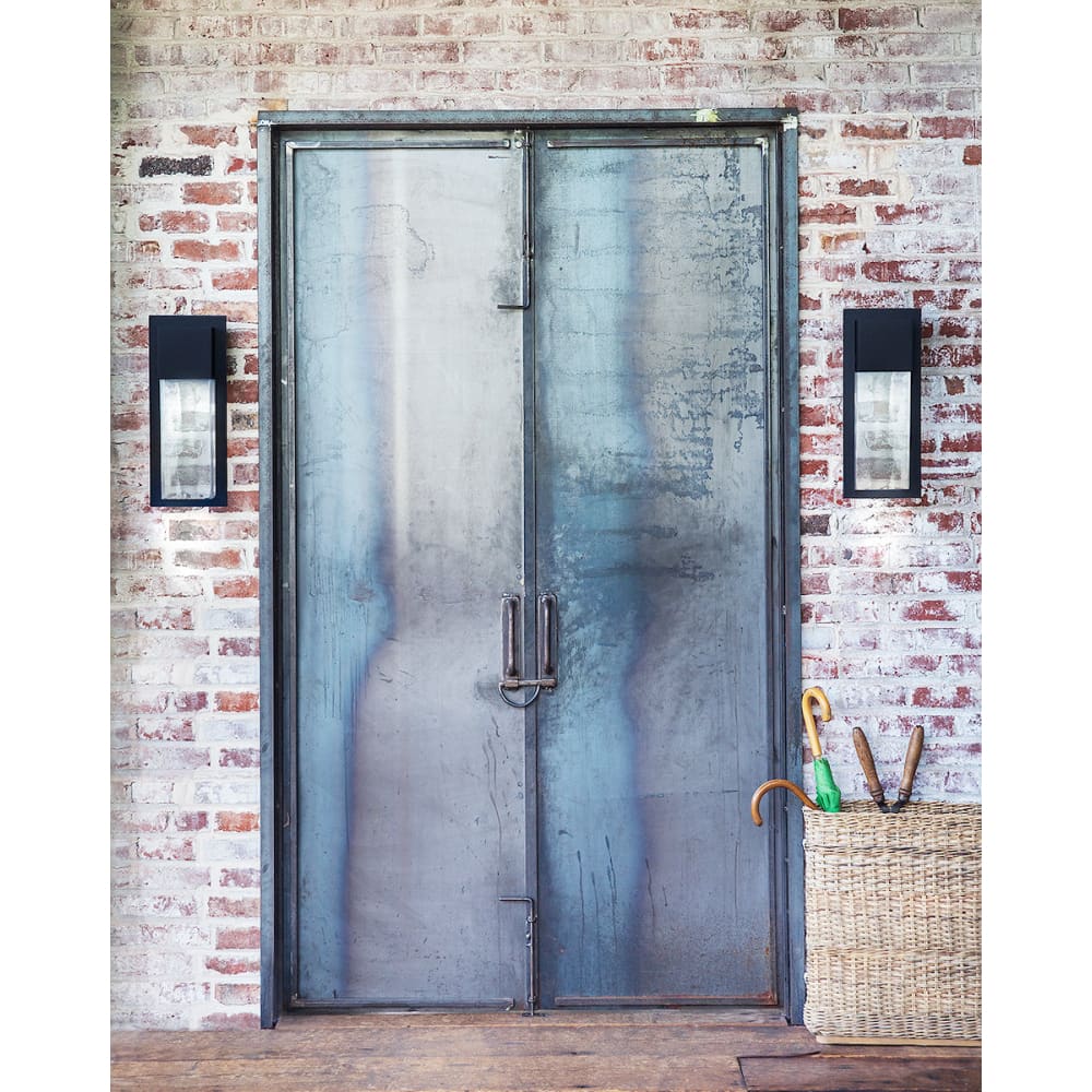 Alex 15.75" Composite Wall Lantern - Black